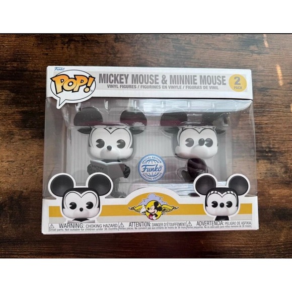 New Funko Pop! Disney D23 EXPO 2022 Mickey & Minnie Mouse Black & White 2 Pack - Picture 2 of 7